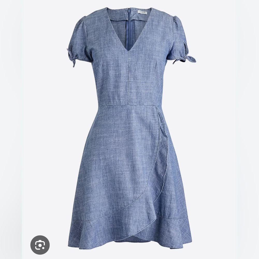 J. Crew Chambray V Neck Dress